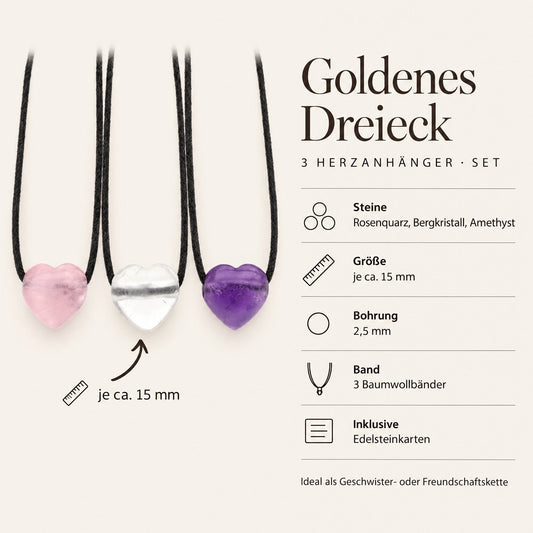 Steckbrief Herzanhänger-Set Goldenes Dreieck