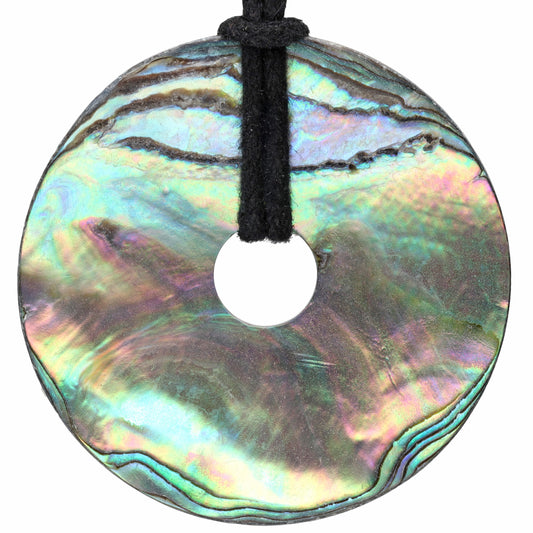 Abalone Donut | 40 mm Anhänger + Baumwollband