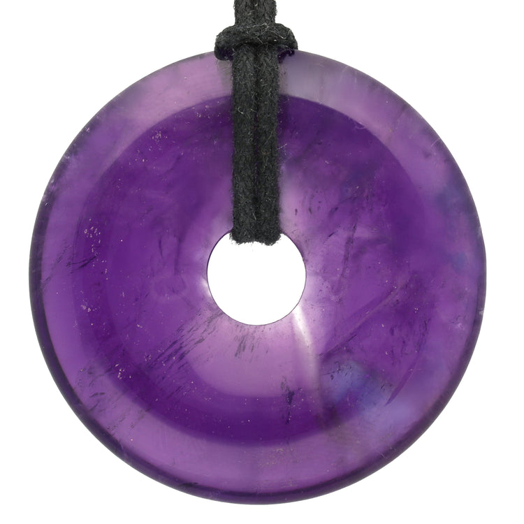 Amethyst Donut | 40 mm Anhänger + Baumwollband