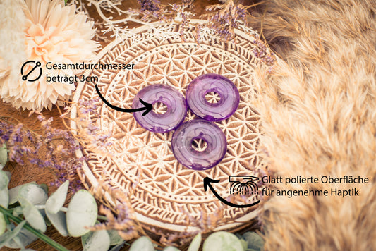 Amethyst Donut | 30 mm Anhänger + Baumwollband
