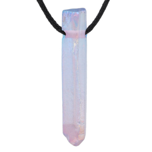 Bergkristall Angel Aura Spitze | Anhänger mit Baumwollband