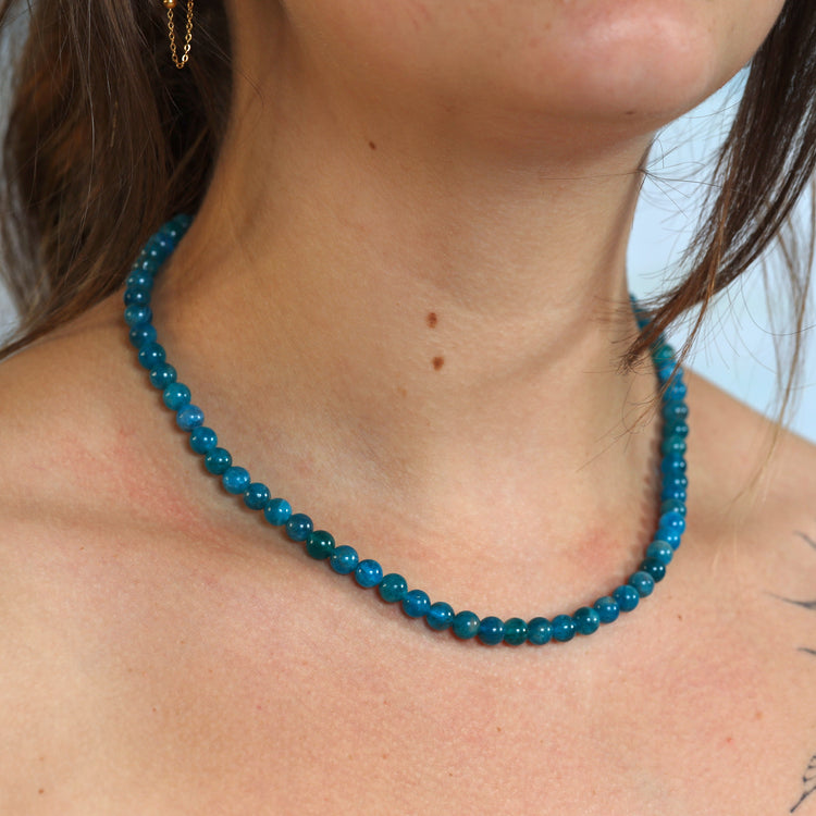 Apatit Kugelkette | Ø 6 mm mit Verschluss | 45 cm