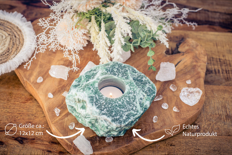 Aventurin, grün Teelichthalter