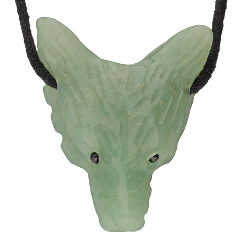 Colgante de cabeza de lobo, aventurina verde