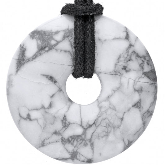 Magnesite Donut Pendant | 30 mm Pendant + Cotton Cord