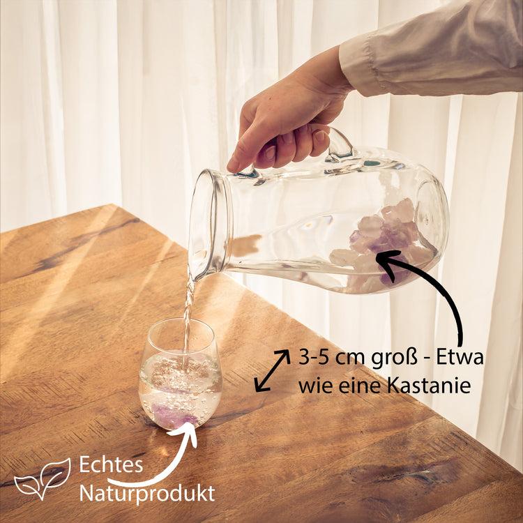 Wassersteine Premium Grundmischung | Bergkristall + Rosenquarz + Amethyst