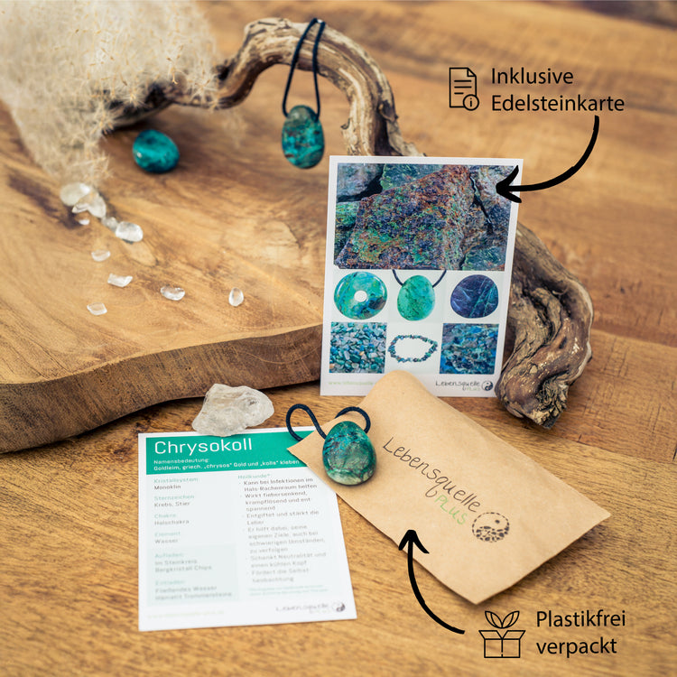 Colgante gota de crisocola