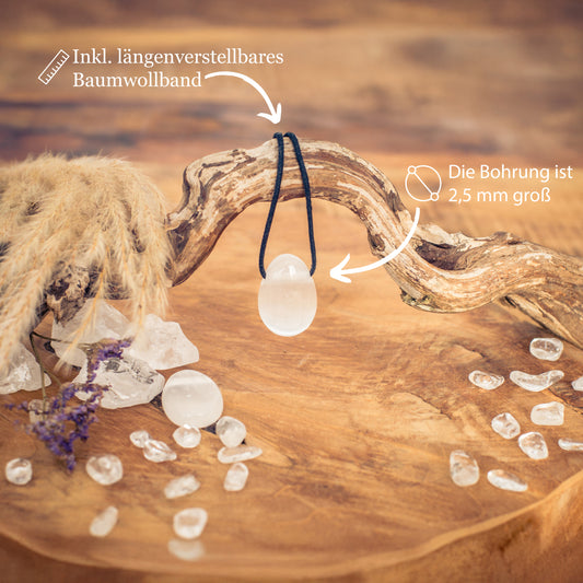 Selenit Tropfenanhänger