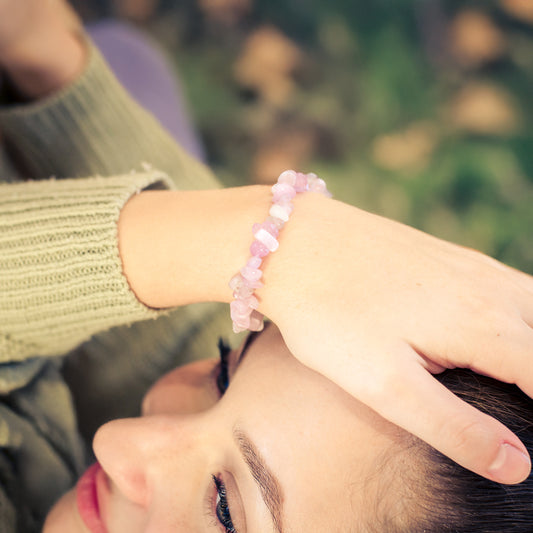Pulsera de chips de kunzita