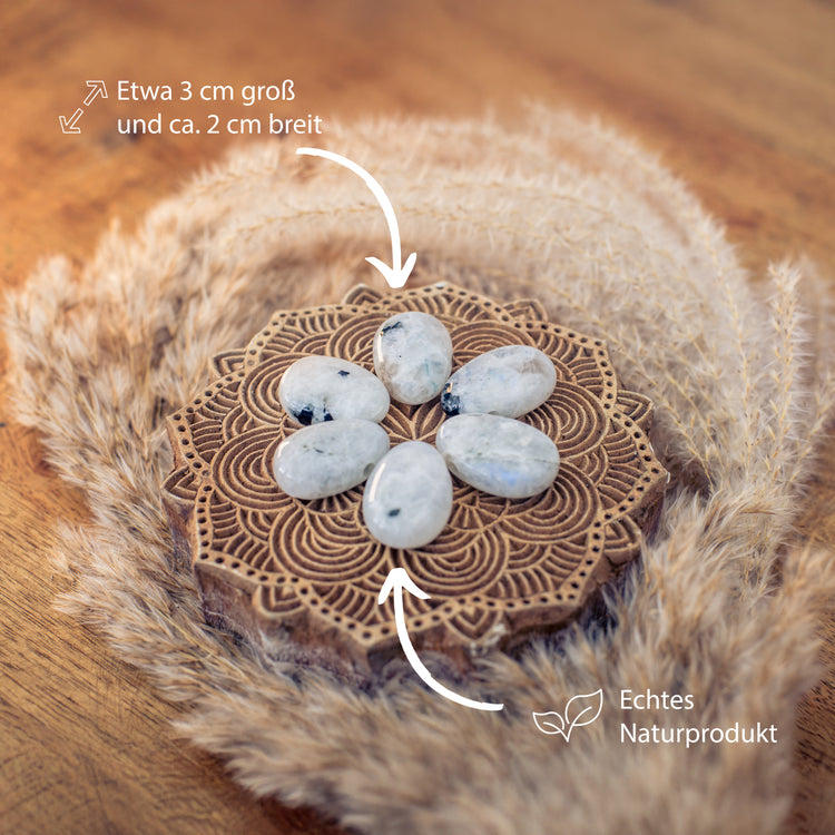 Regenbogen-Mondstein Tropfenanhänger