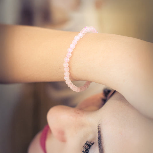 Rosenquarz Mini-Kugelarmband | 4 mm
