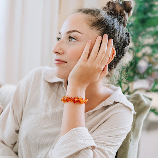 Bernstein Splitterarmband (Honigfarben)