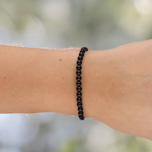 Onyx Mini-Kugelarmband | 4 mm
