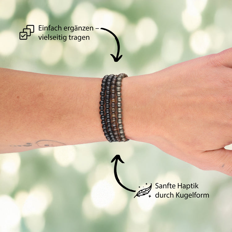 Onyx Mini-Kugelarmband | 4 mm
