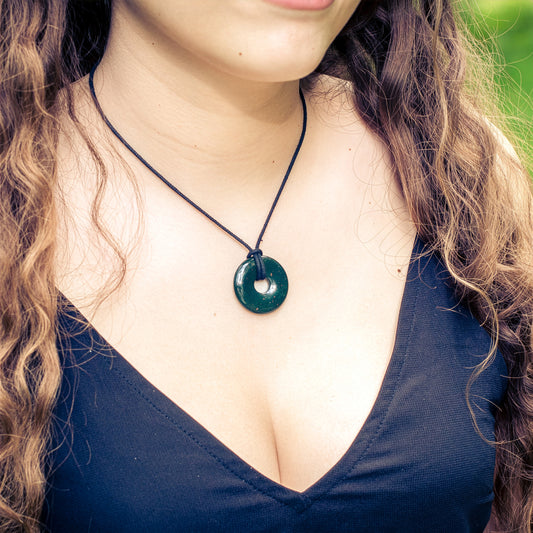 Heliotrop Donut | 30 mm Anhänger + Baumwollband