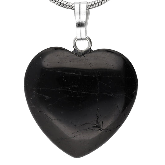 Turmalin (Schörl) Herzanhänger | 2x2 cm