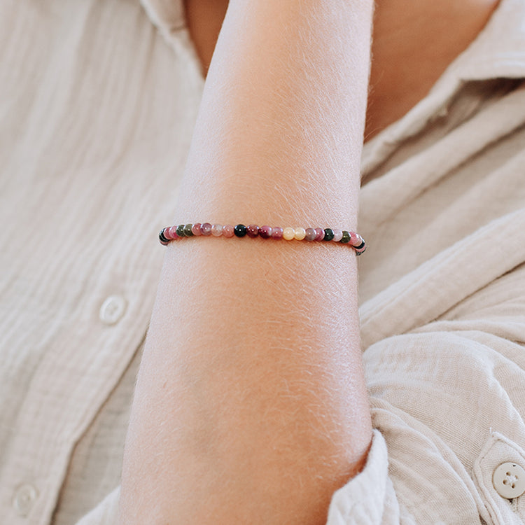 Turmalin, bunt | Mini-Kugelarmband | 4 mm