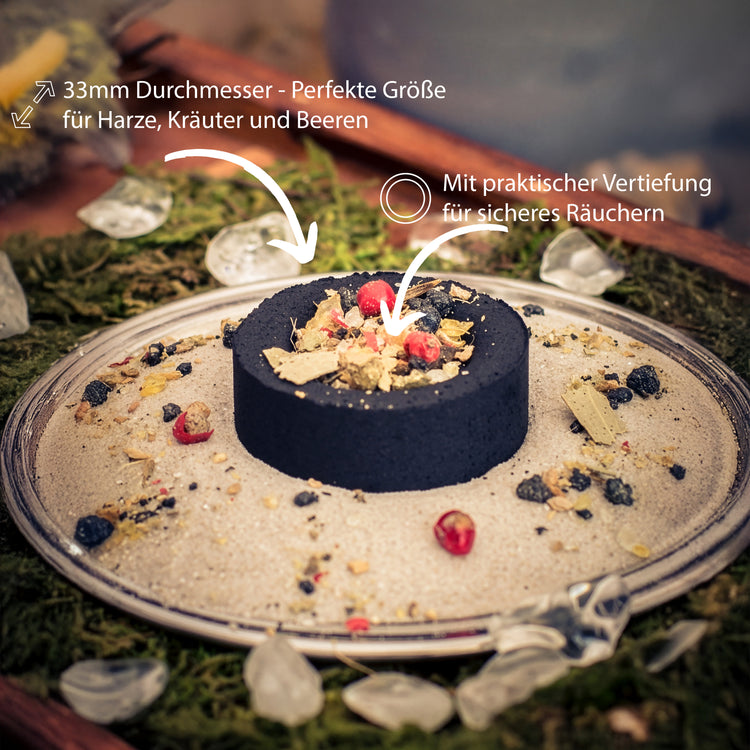 Selbstzündende Räucherkohle Ø 33 mm | 100 Stück - 1 Karton