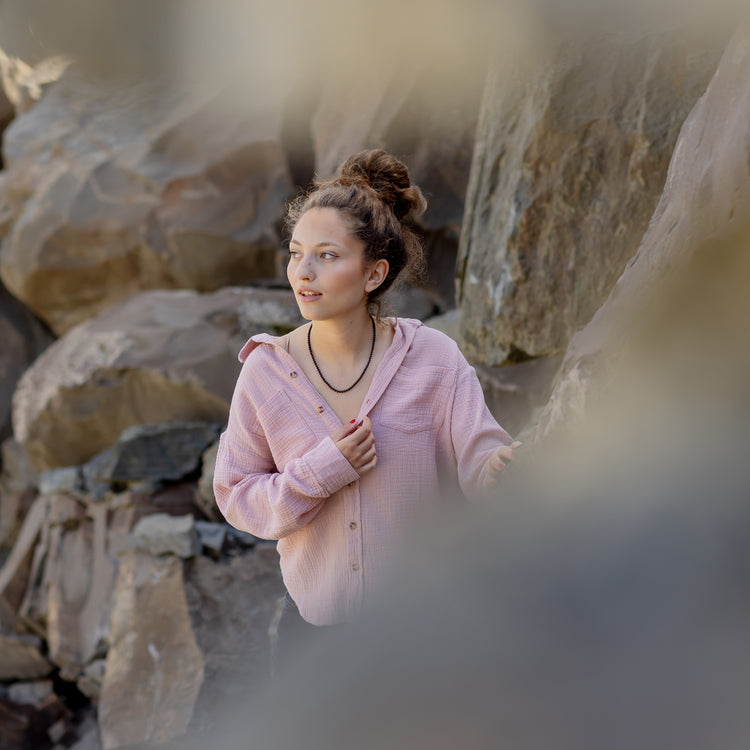 Onyx Kugelkette | Ø 4mm mit 925er Silber Verschluss | 45cm