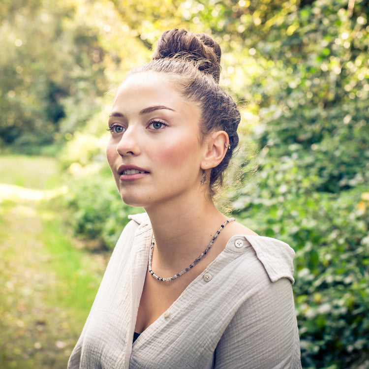 Turmalinquarz Kugelkette | Ø 4mm mit 925er Silber Verschluss | 45cm