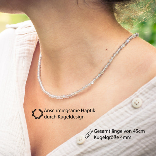 Labradorit Kugelkette | Ø 4mm mit 925er Silber Verschluss | 45cm