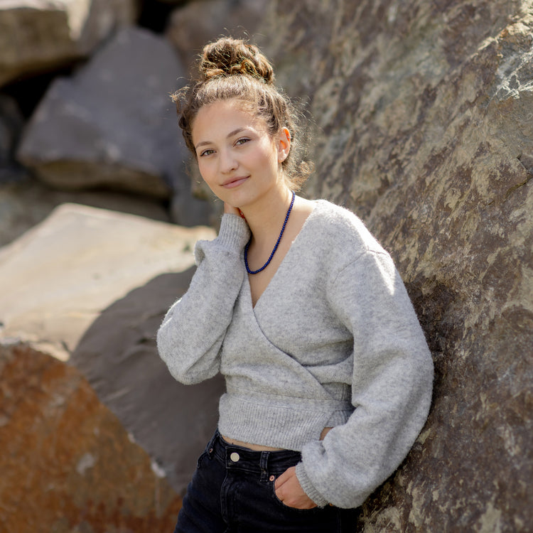 Lapislazuli Kugelkette | Ø 4mm mit 925er Silber Verschluss | 45cm