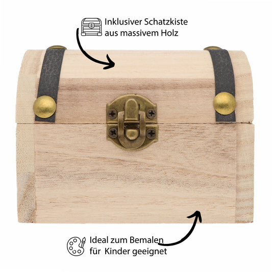 Edelstein Set in Schatzkiste | Bunter Trommelstein Mix | Größe L