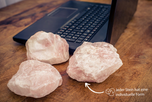 Rosenquarz Rohstein | Computerstein | 200 - 300 Gramm