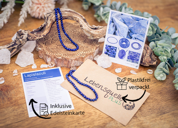 Lapislazuli Kugelkette | Ø 4mm mit 925er Silber Verschluss | 45cm