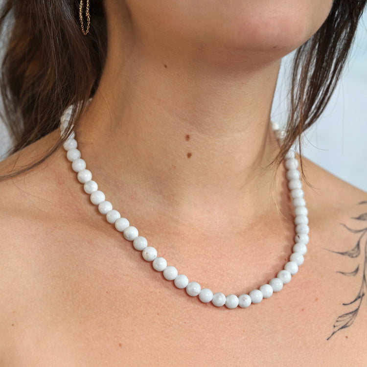 Kugelkette 45cm | Baryt (seidenmatt) | 8 mm