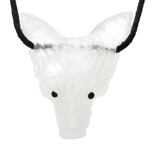 Bergkristall Wolfskopfanhänger