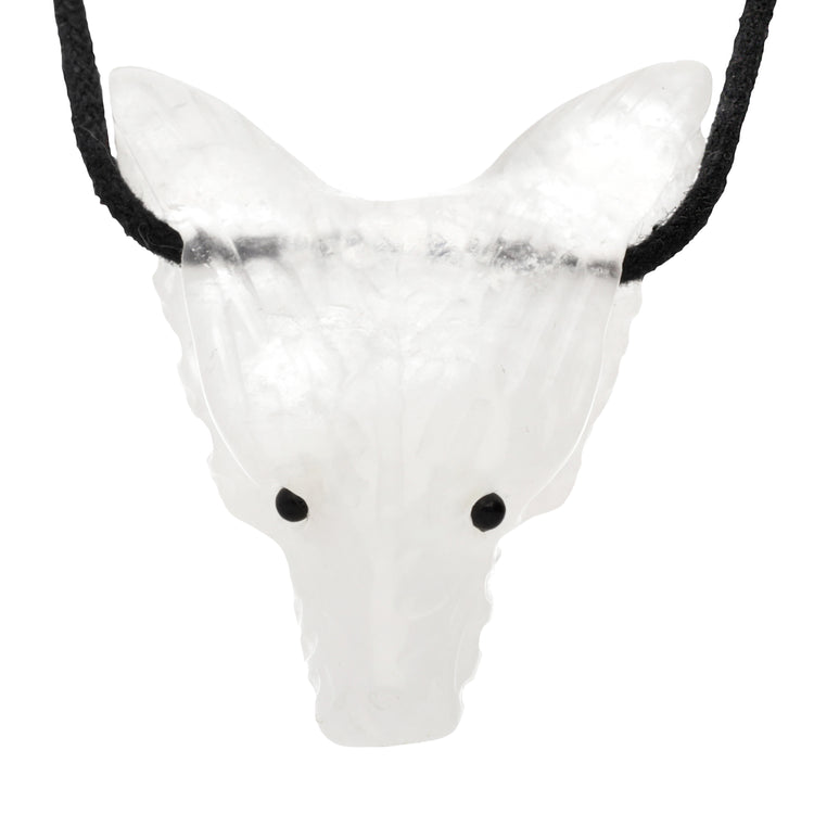 Bergkristall Wolfskopfanhänger