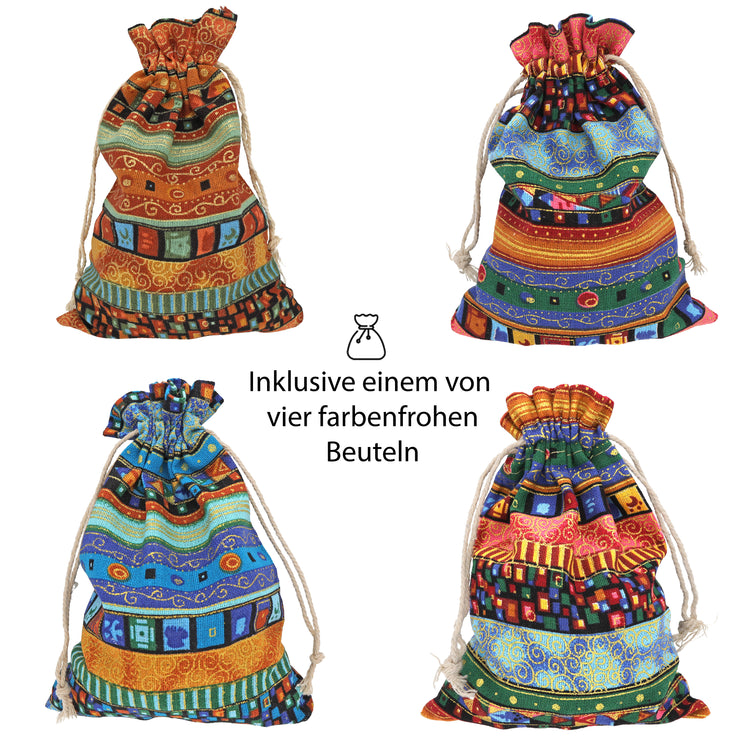 Bunter Trommelstein Mix | Mit farbenfrohem Beutel | Größe M