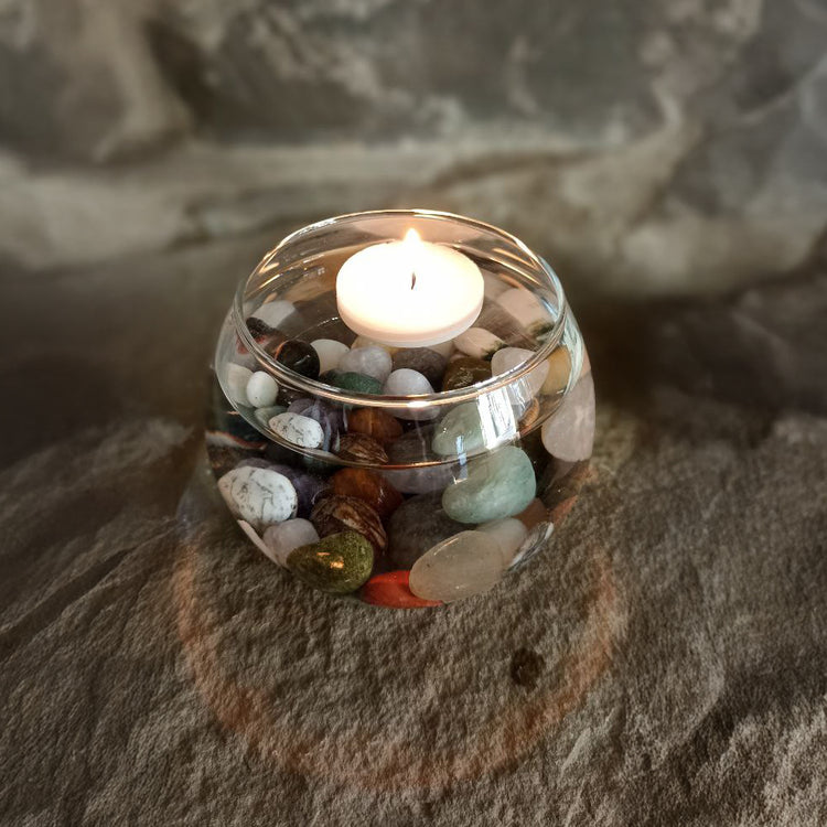 Bunter Trommelstein Mix | Mit farbenfrohem Beutel | Größe M