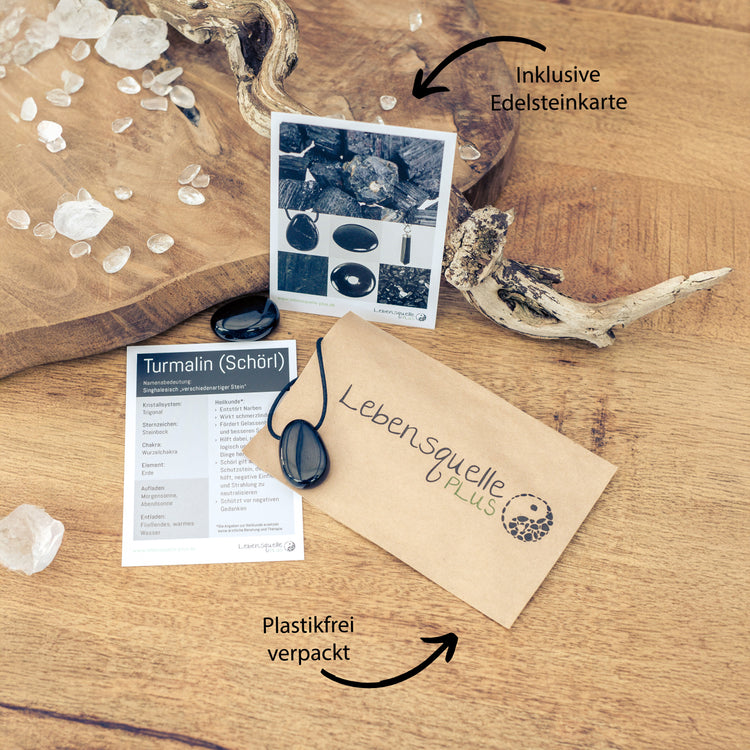 Turmalin, schwarz (Schörl) Tropfenanhänger