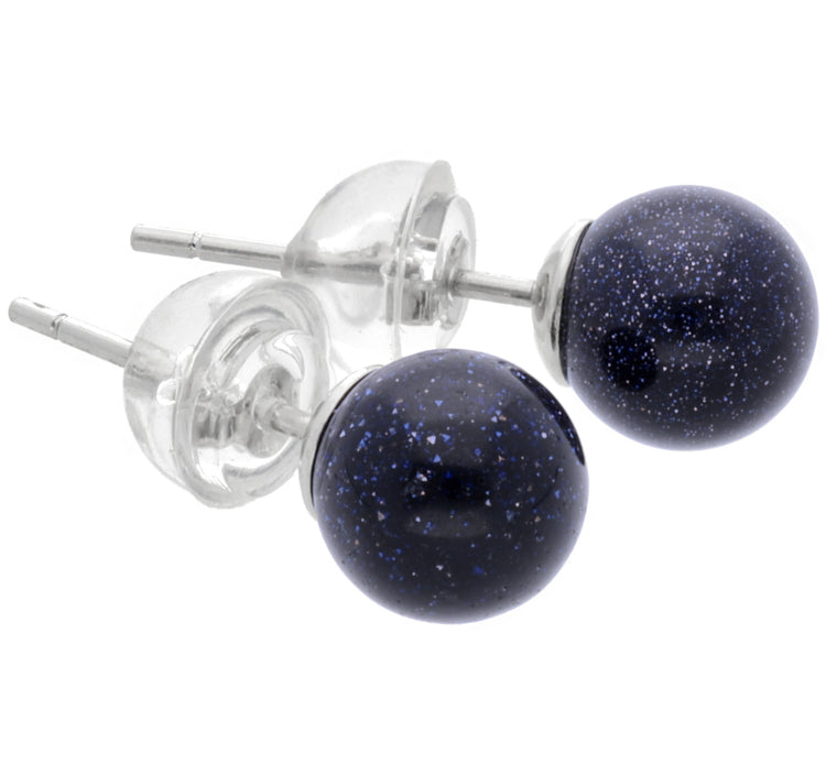 Blaufluss Ohrstecker 6 mm | 925er Silber