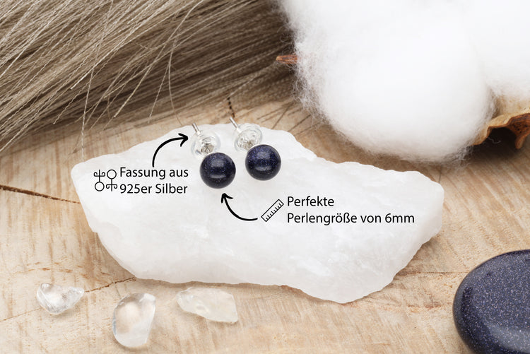 Blaufluss Ohrstecker 6 mm | 925er Silber