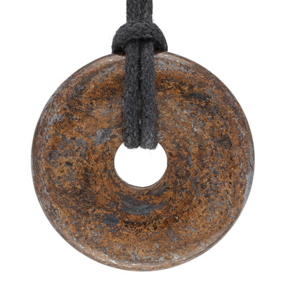 Bronzite Donut Pendant | 30 mm Pendant + Cotton Cord