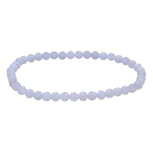 Chalcedon, blau | facettiertes Armband | 4 mm