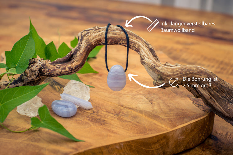 Chalcedon, blau Tropfenanhänger