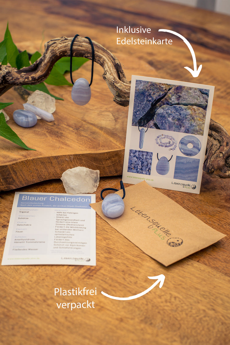 Chalcedon, blau Tropfenanhänger