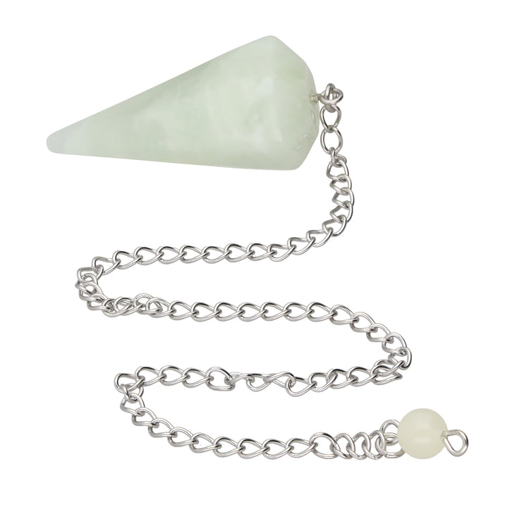 Chinajade Pendel, facettiert + Haltekugel