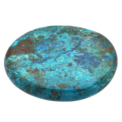Crisocola en forma de disco | Piedra de toque y de bolsillo