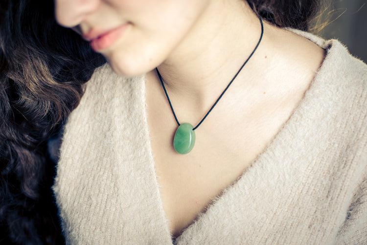 Aventurin, grün Tropfenanhänger