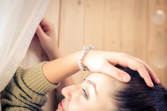 Chalcedon, blau Splitterarmband
