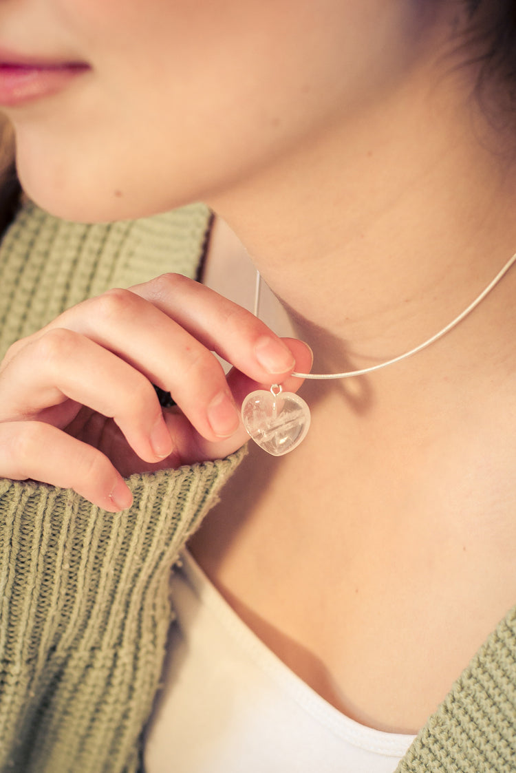 Bergkristall Herzanhänger | 2x2 cm