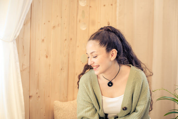 Turmalin, schwarz (Schörl) Donut | 30 mm Anhänger + Baumwollband