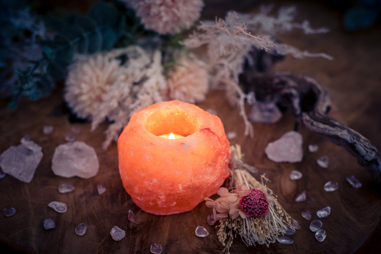 Salzkristall Teelichthalter