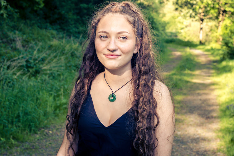 Aventurin, grün Donut | 30 mm Anhänger + Baumwollband