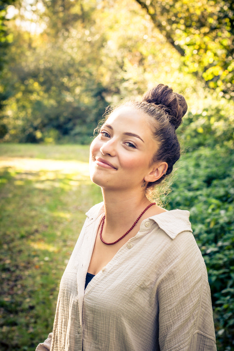 Jaspis, rot Kugelkette | Ø 4mm mit 925er Silber Verschluss | 45cm